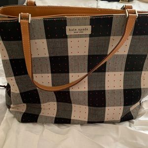 Vintage Kate Spade black and white check bag.